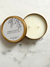 Load image into Gallery viewer, GREEN OLIVE TRAVEL CANDLE
